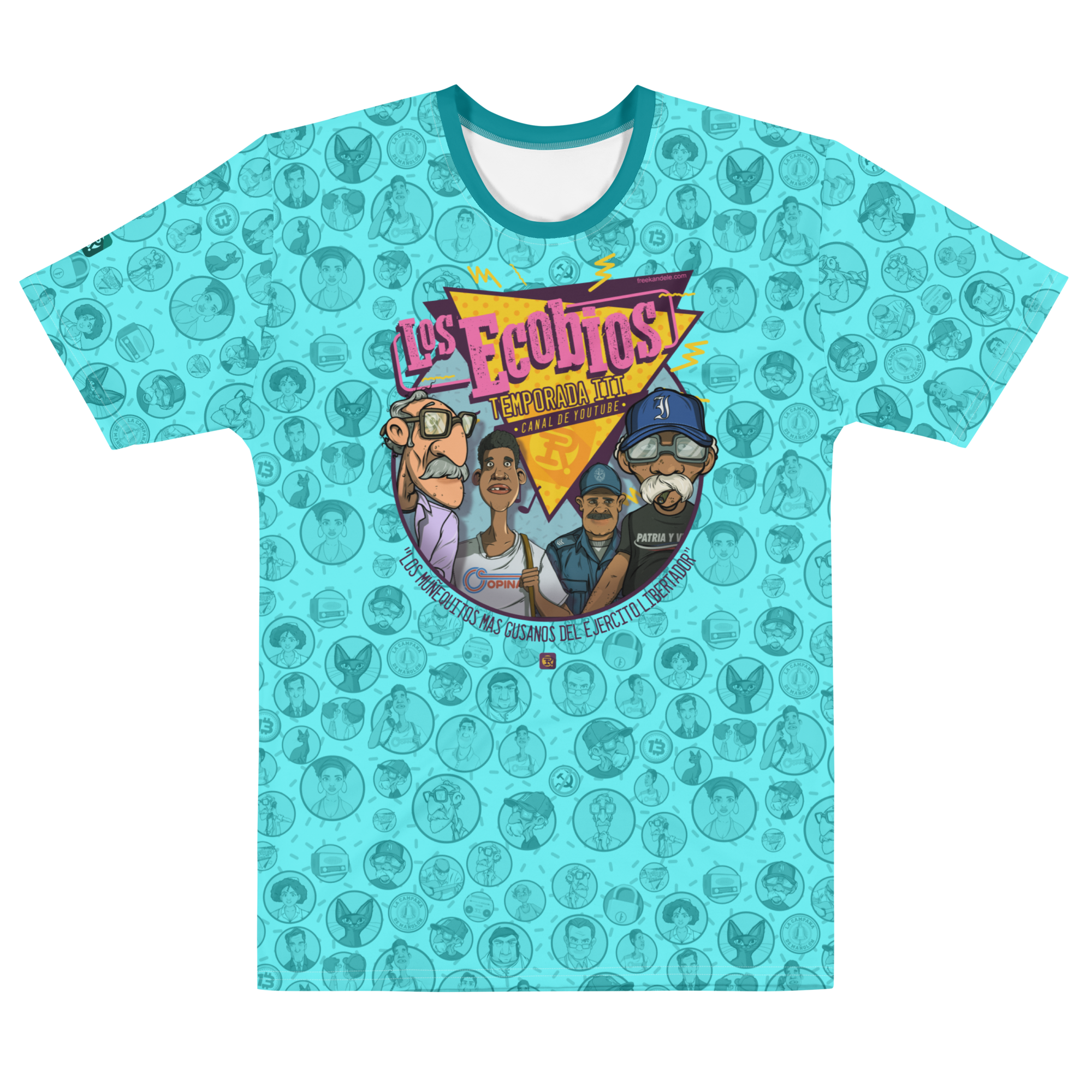 "Los Ecobios" All Over Patterned T-Shirt