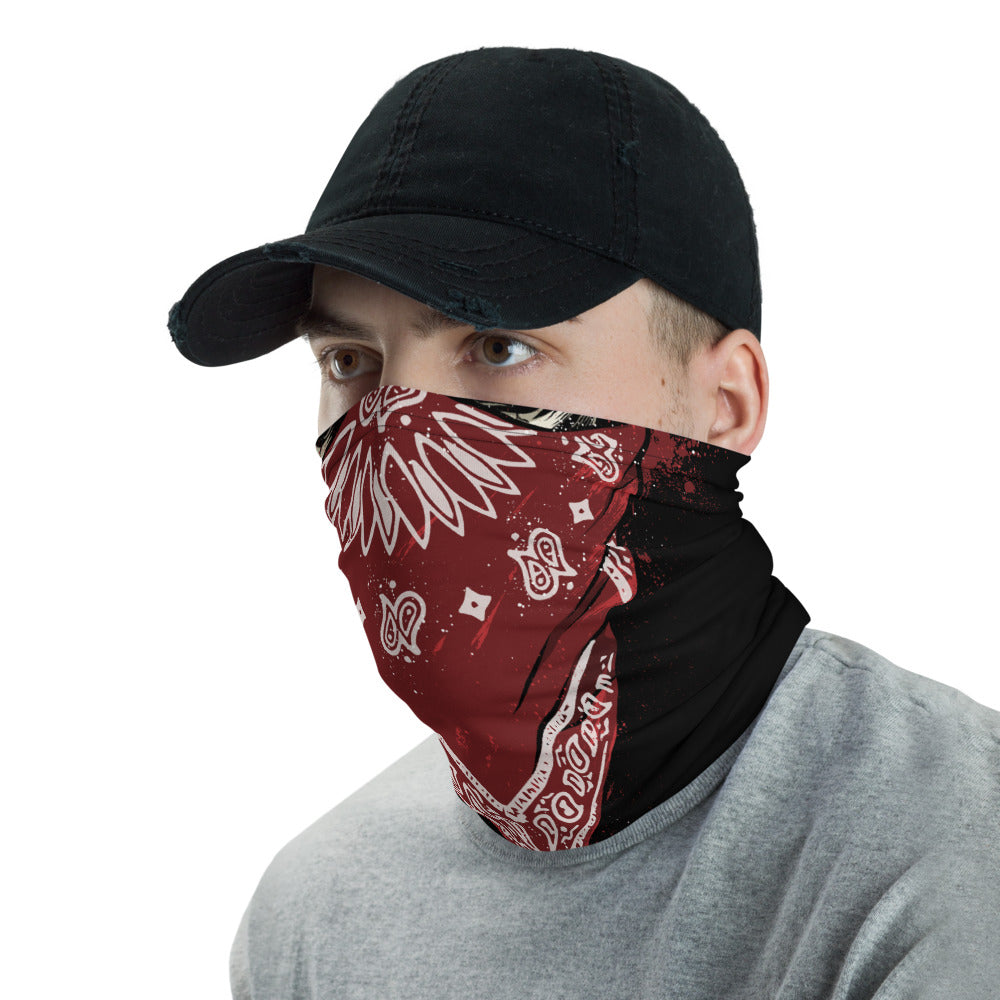 Abstract Design Red Neck Gaiter